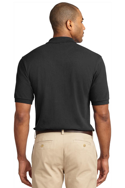Custom Embroidered Port Authority Heavyweight Cotton Pique Polo.  K420,Black