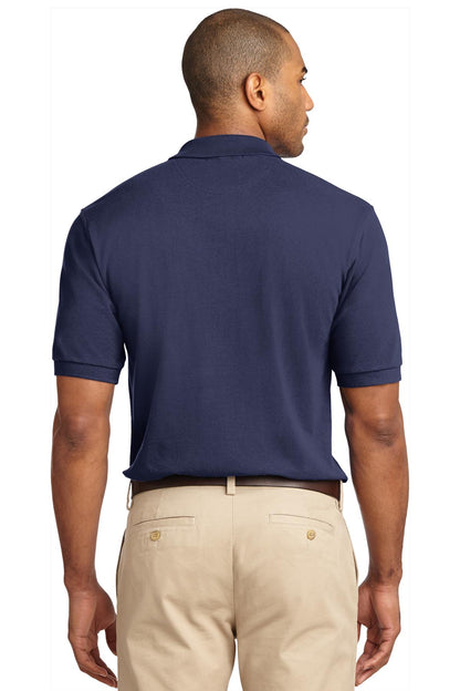 Custom Embroidered Port Authority Heavyweight Cotton Pique Polo.  K420,Navy
