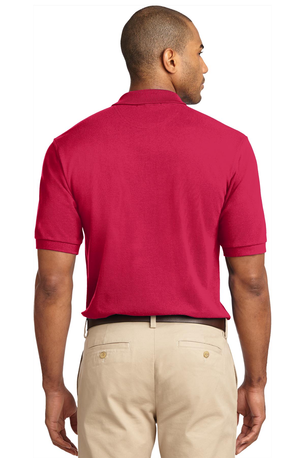 Custom Embroidered Port Authority Heavyweight Cotton Pique Polo.  K420,Red