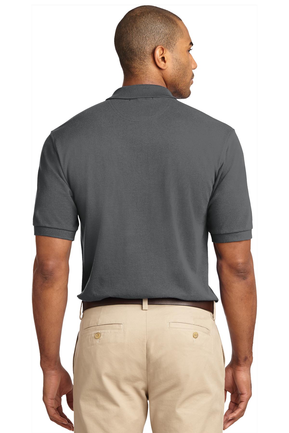 Custom Embroidered Port Authority Heavyweight Cotton Pique Polo.  K420,Steel Grey