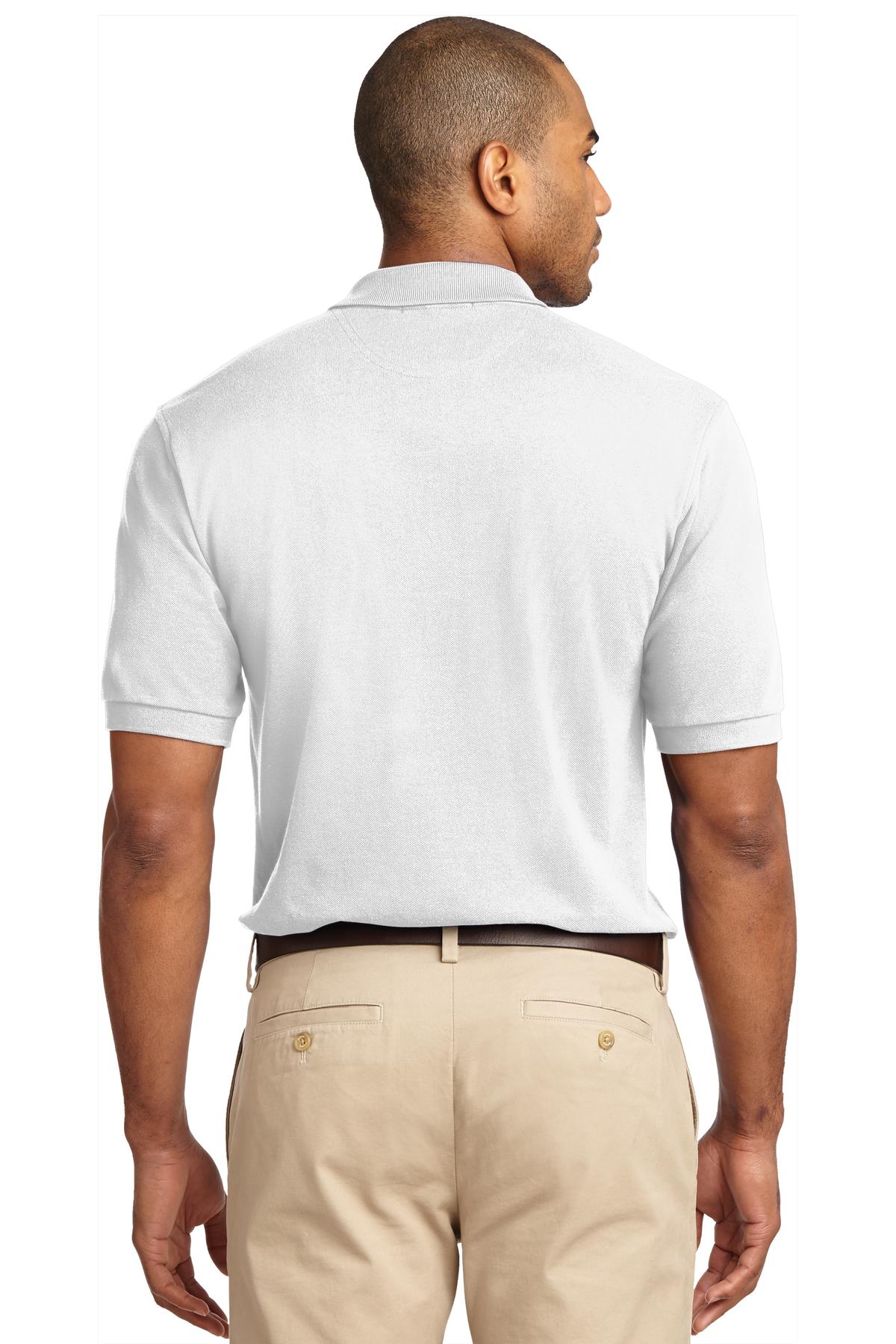 Custom Embroidered Port Authority Heavyweight Cotton Pique Polo.  K420,White
