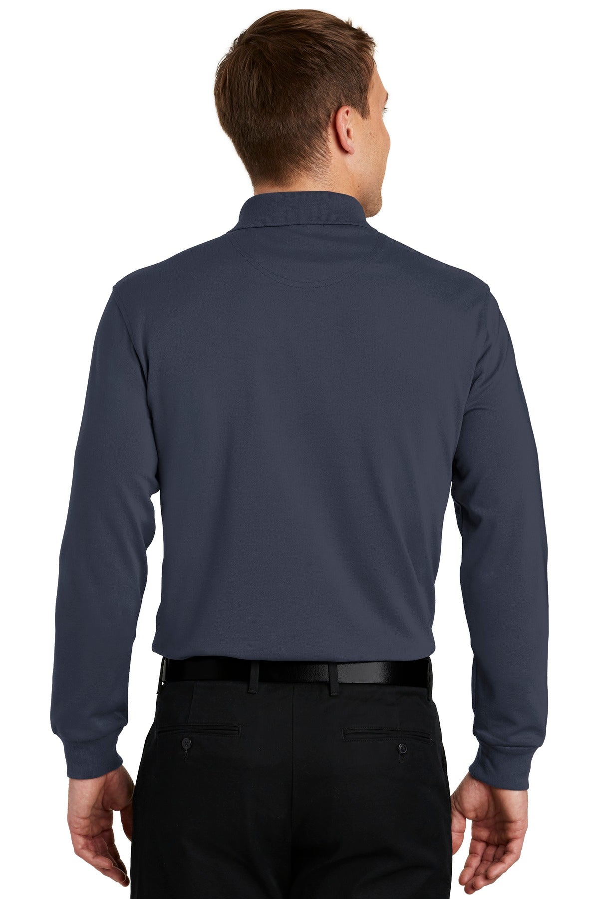 Custom Embroidered Port Authority Rapid Dry Long Sleeve Polo.  K455LS,Classic Navy