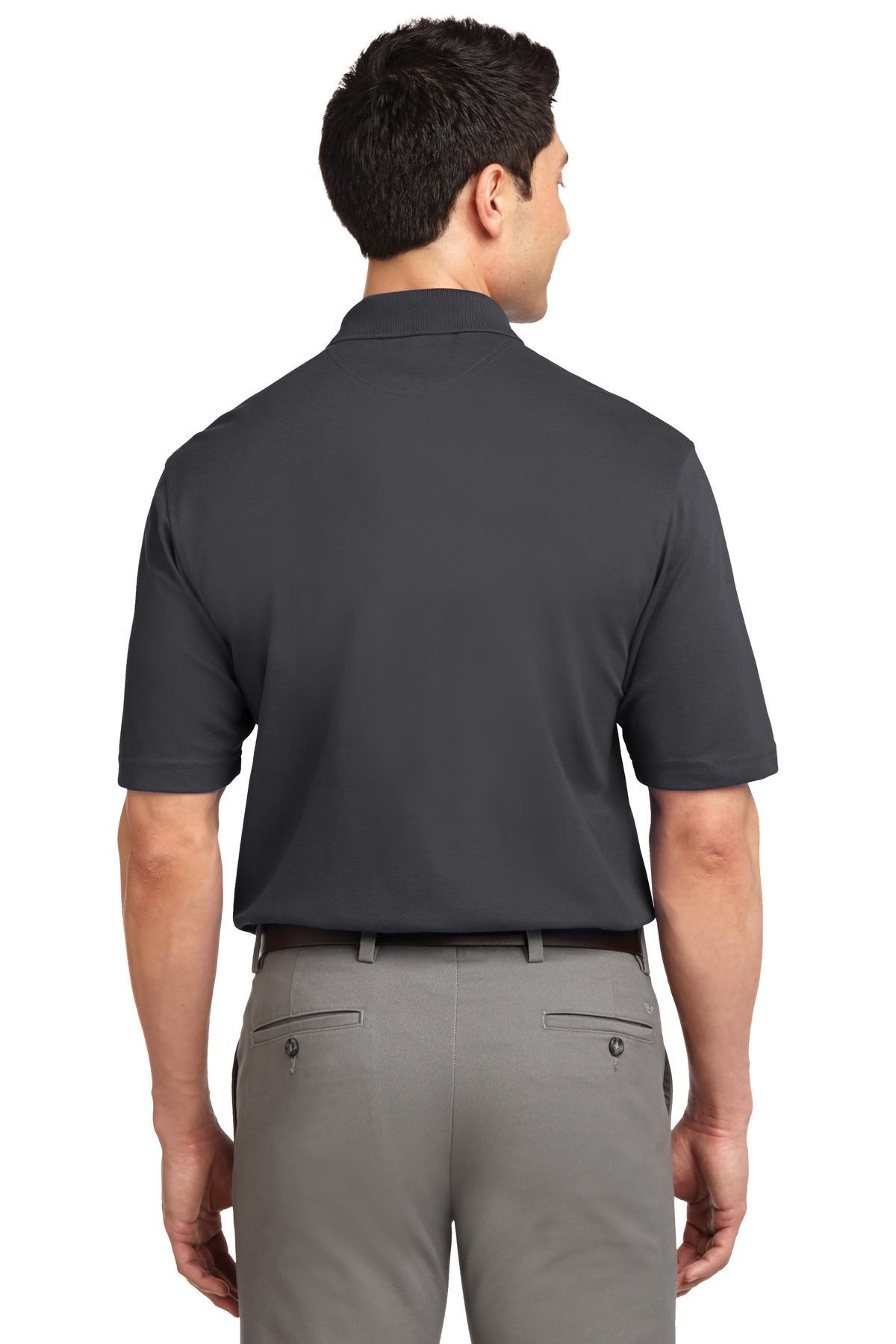Custom Embroidered Port Authority Rapid Dry Polo.  K455,Charcoal