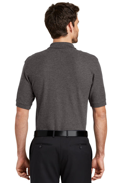 Custom Embroidered Port Authority Extended Size Silk Touch Polo K500ES,Charcoal Heather Grey
