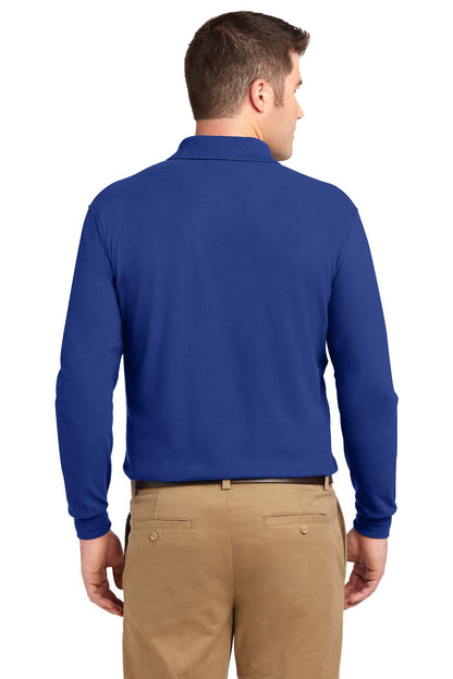 Custom Embroidered Port Authority Silk Touch Long Sleeve Polo.  K500LS,Royal