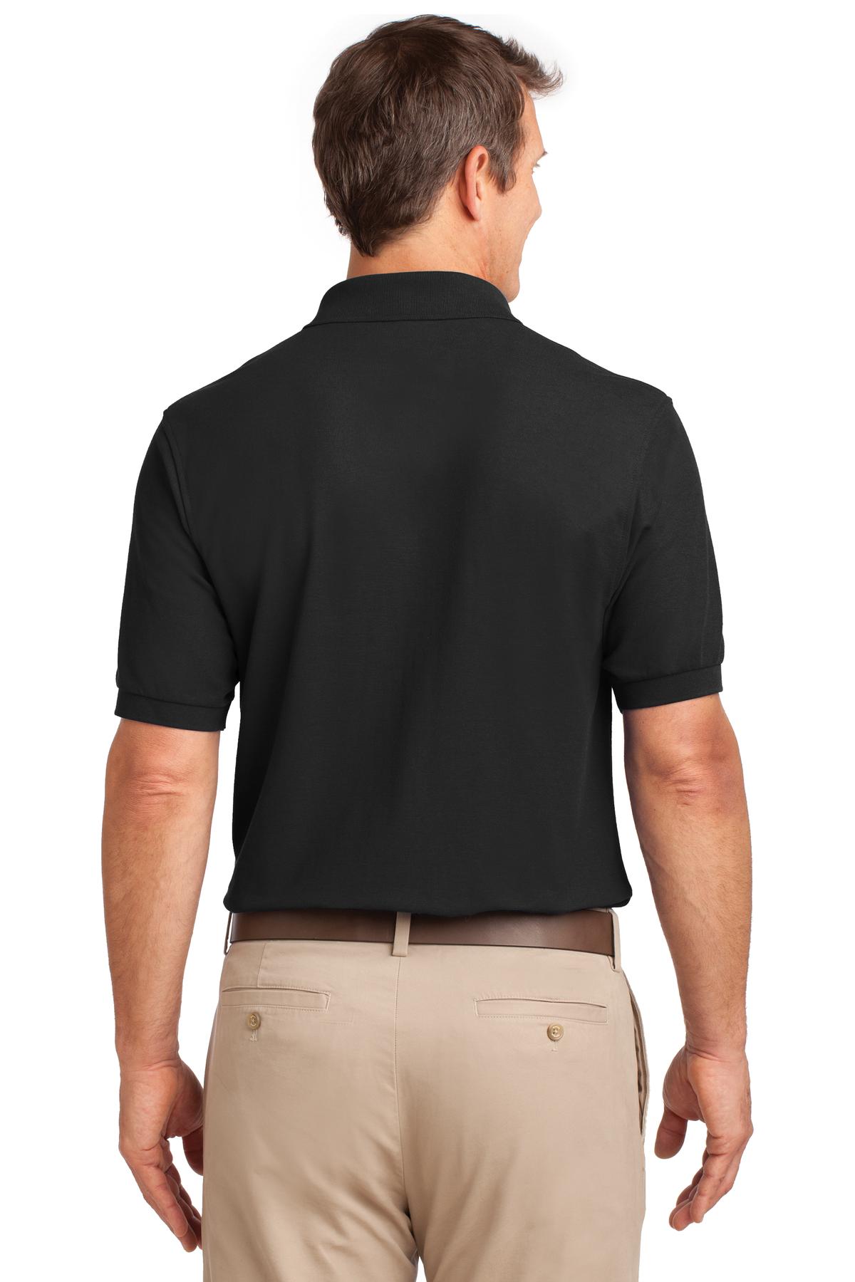 Custom Embroidered Port Authority Silk Touch Polo with Pocket.  K500P,Black