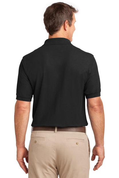 Custom Embroidered Port Authority Silk Touch Polo with Pocket.  K500P,Black