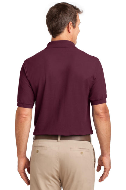Custom Embroidered Port Authority Silk Touch Polo with Pocket.  K500P,Burgundy