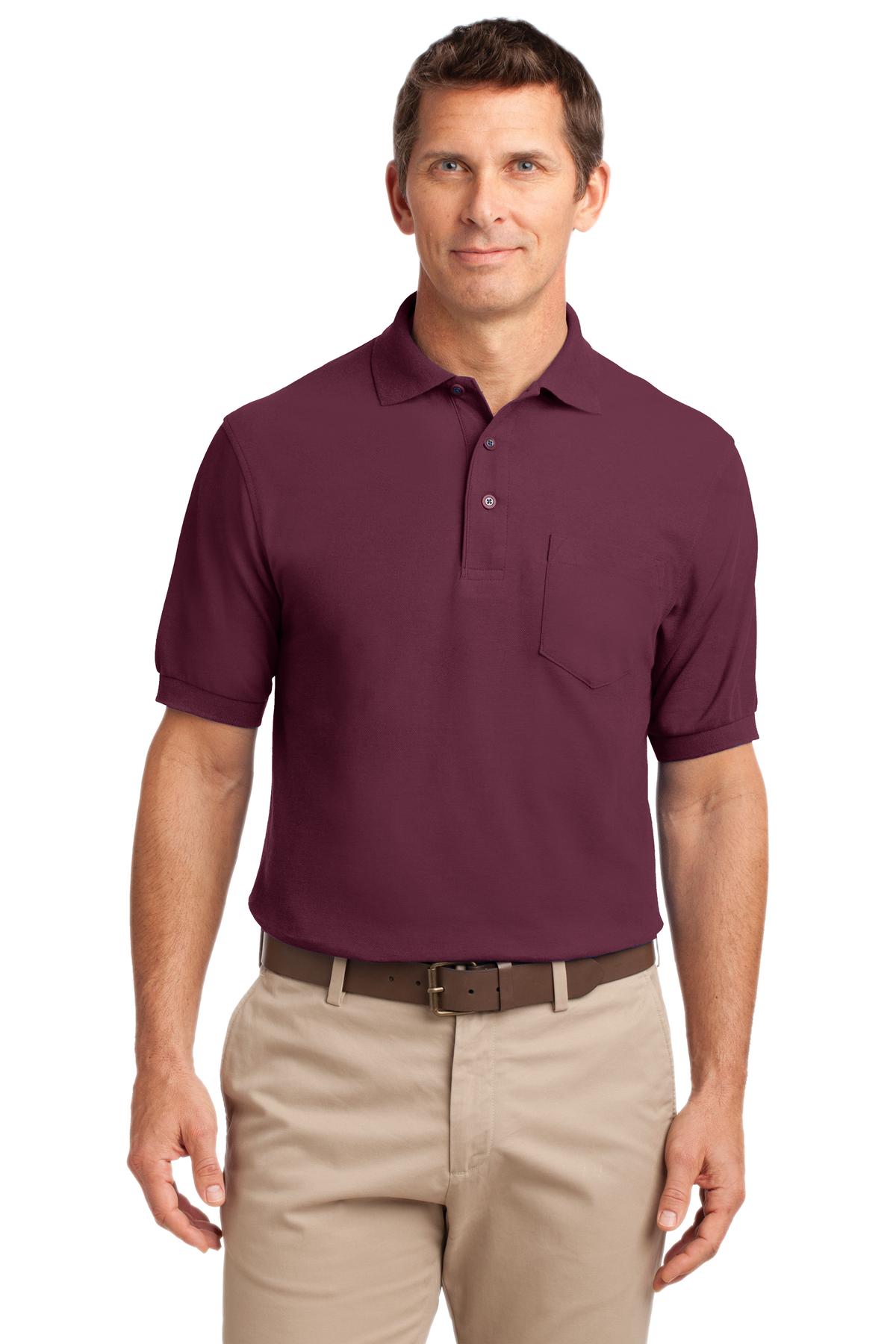 Port Authority Silk Touch Polo with Pocket.  K500P