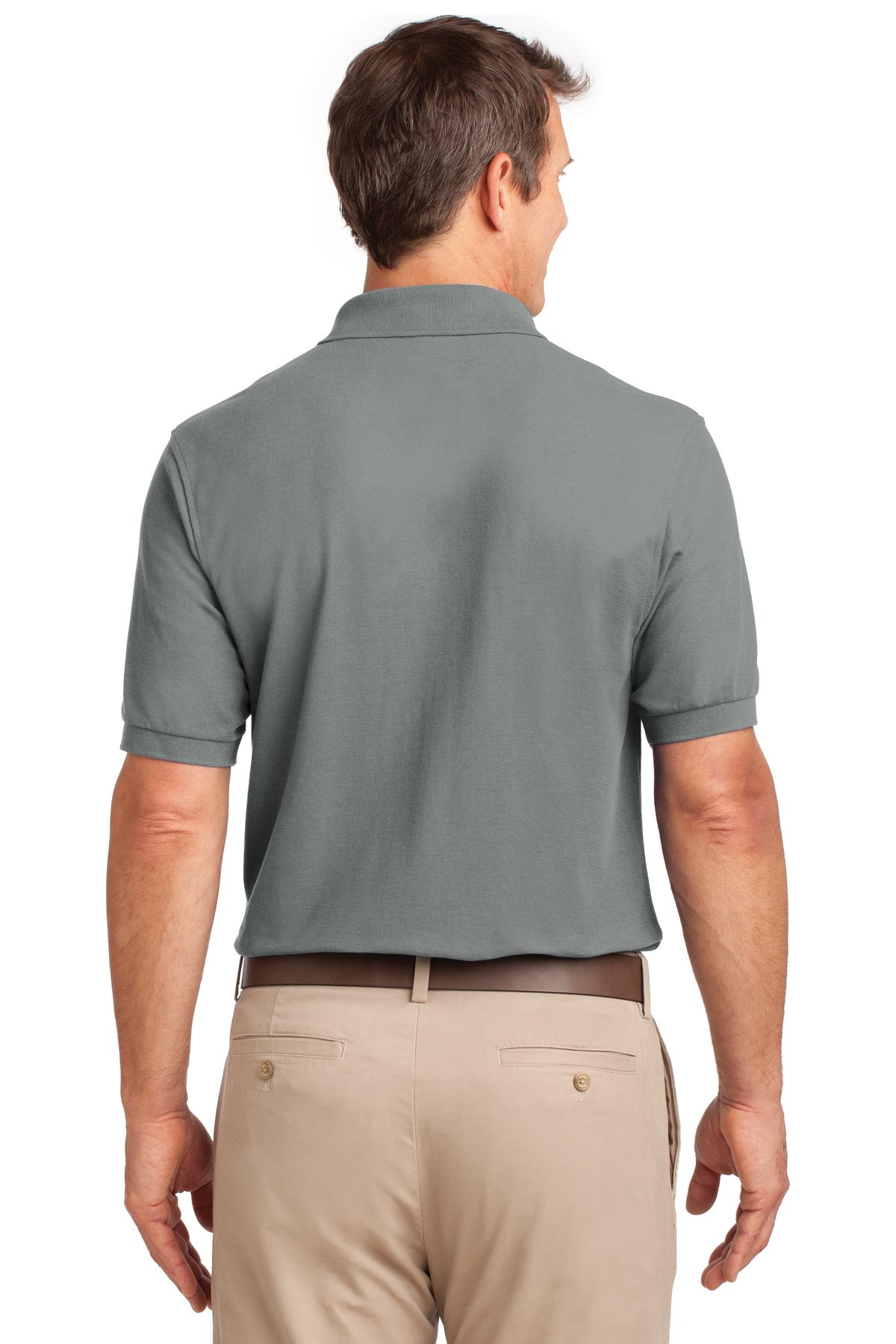 Custom Embroidered Port Authority Silk Touch Polo with Pocket.  K500P,Cool Grey