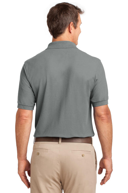 Custom Embroidered Port Authority Silk Touch Polo with Pocket.  K500P,Cool Grey