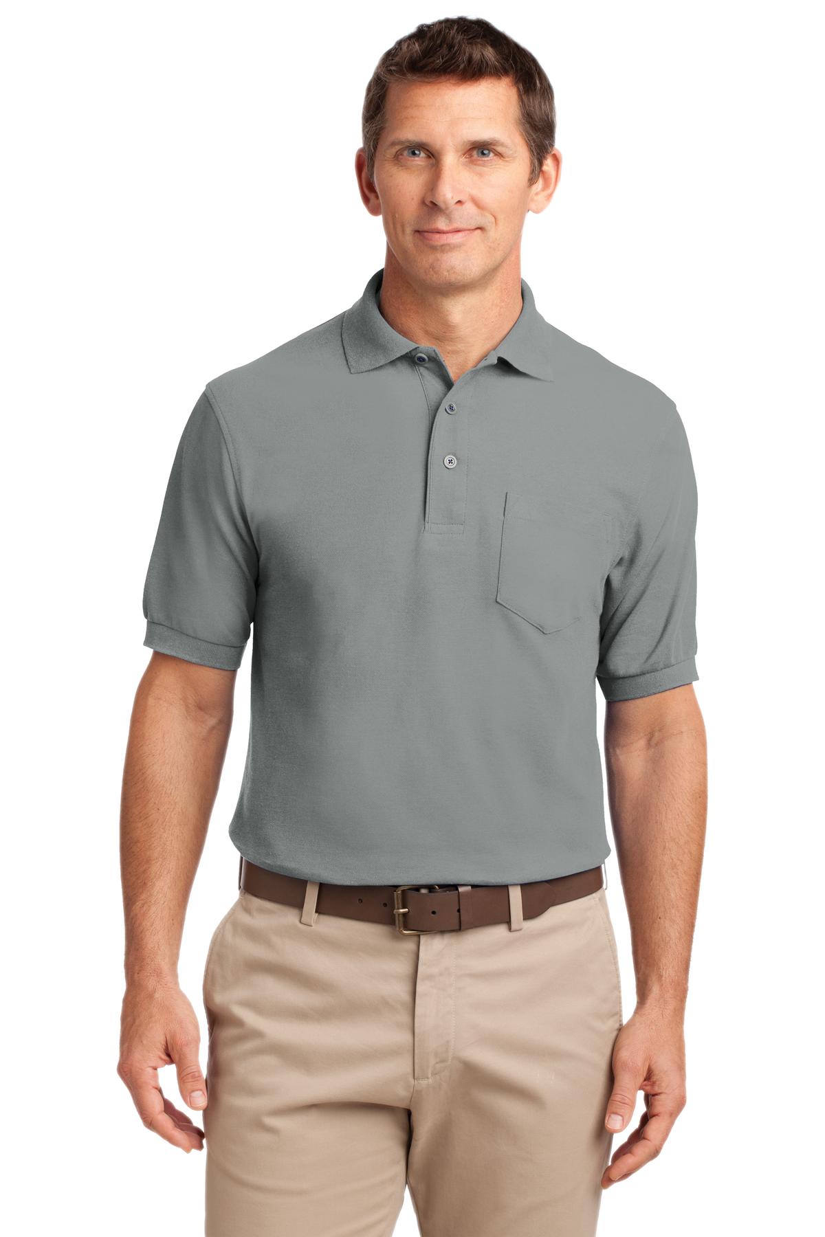 Port Authority Silk Touch Polo with Pocket.  K500P