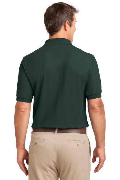 Custom Embroidered Port Authority Silk Touch Polo with Pocket.  K500P,Dark Green