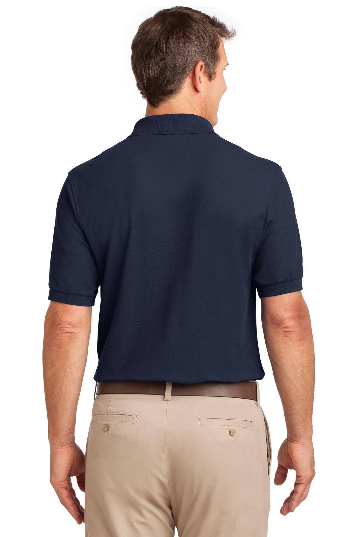 Custom Embroidered Port Authority Silk Touch Polo with Pocket.  K500P,Navy