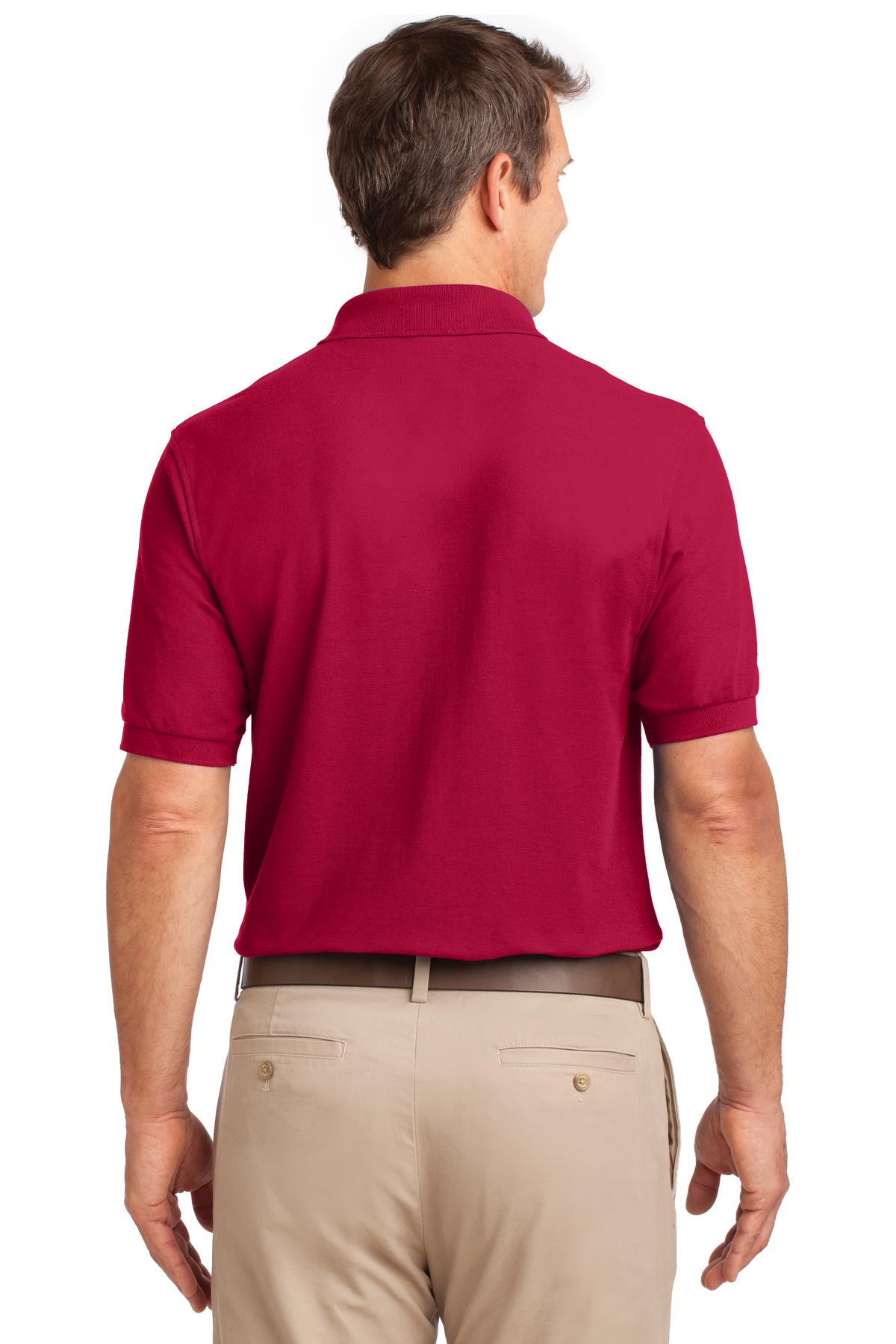 Custom Embroidered Port Authority Silk Touch Polo with Pocket.  K500P,Red