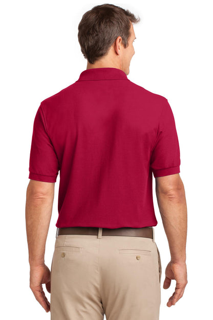 Custom Embroidered Port Authority Silk Touch Polo with Pocket.  K500P,Red