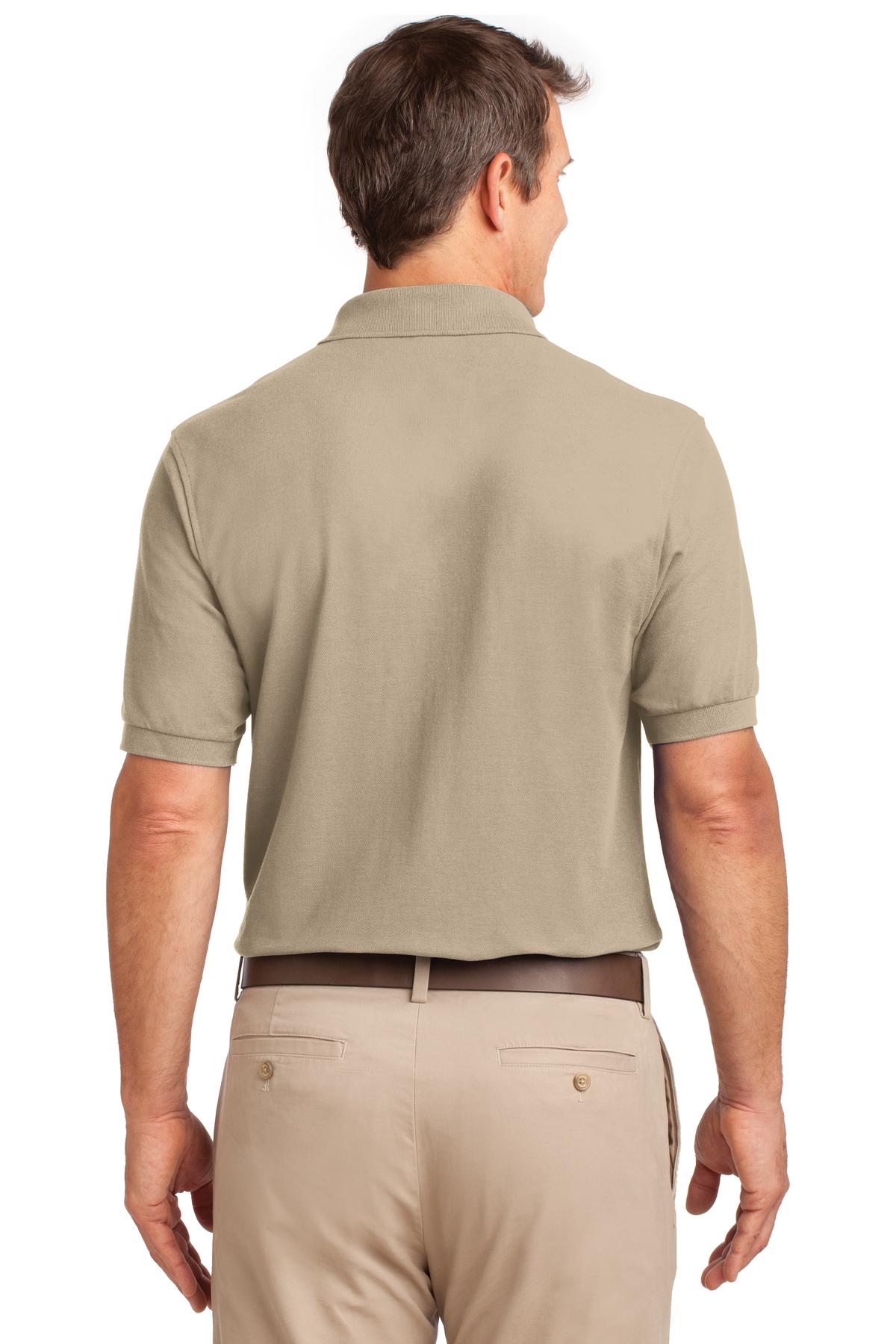 Custom Embroidered Port Authority Silk Touch Polo with Pocket.  K500P,Stone