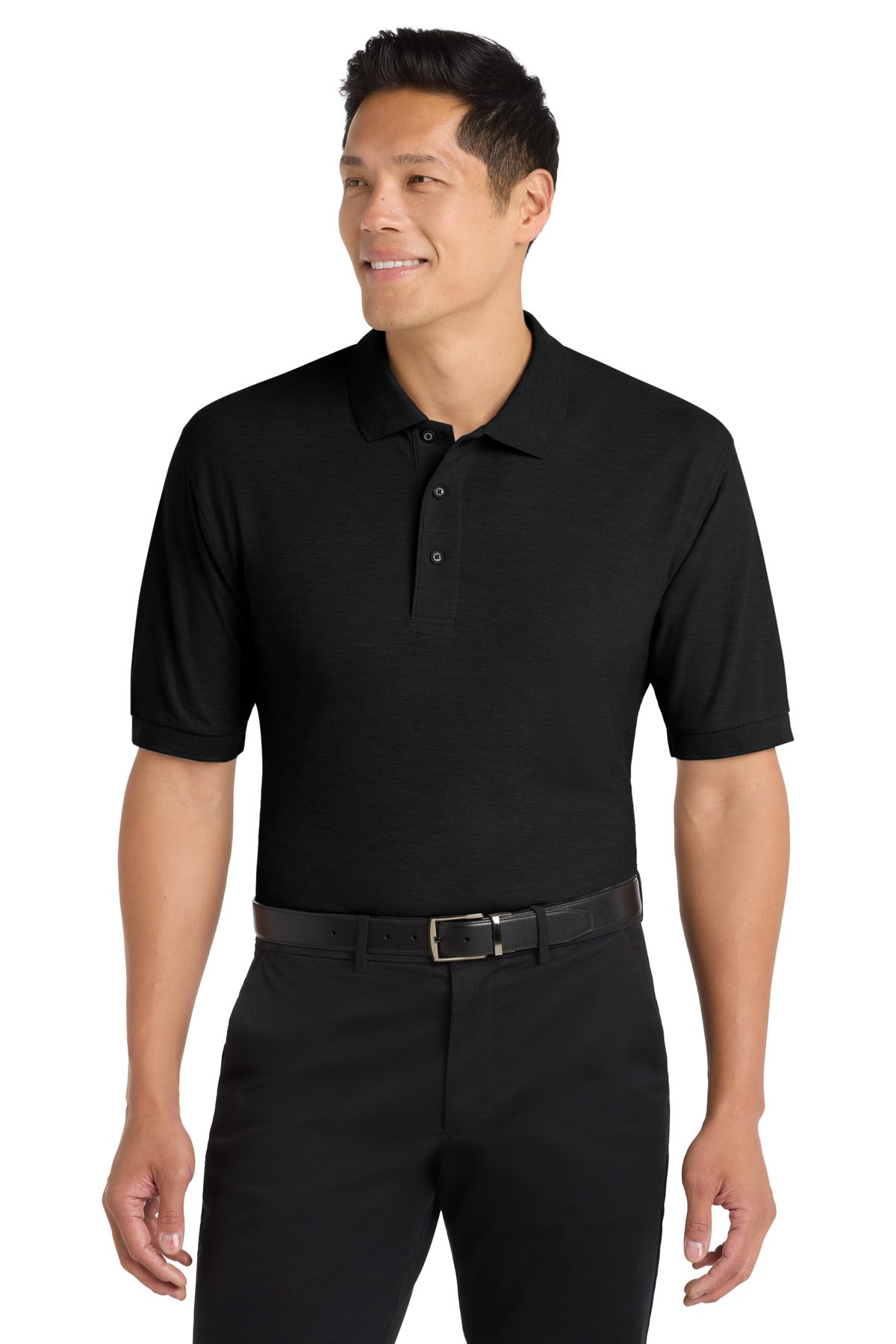 Custom Embroidered Port Authority Polos in Black
