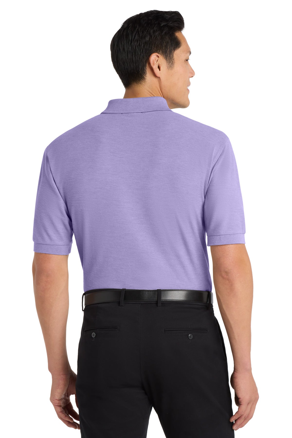 Custom Embroidered Port Authority Polos in Bright Lavender
