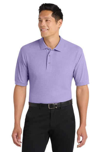 Custom Embroidered Port Authority Polos in Bright Lavender