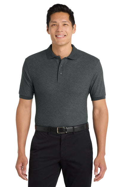 Custom Embroidered Port Authority Polos in Charcoal Heather Grey