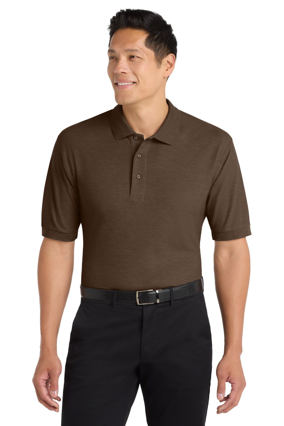 Custom Embroidered Port Authority Polos in Coffee Bean