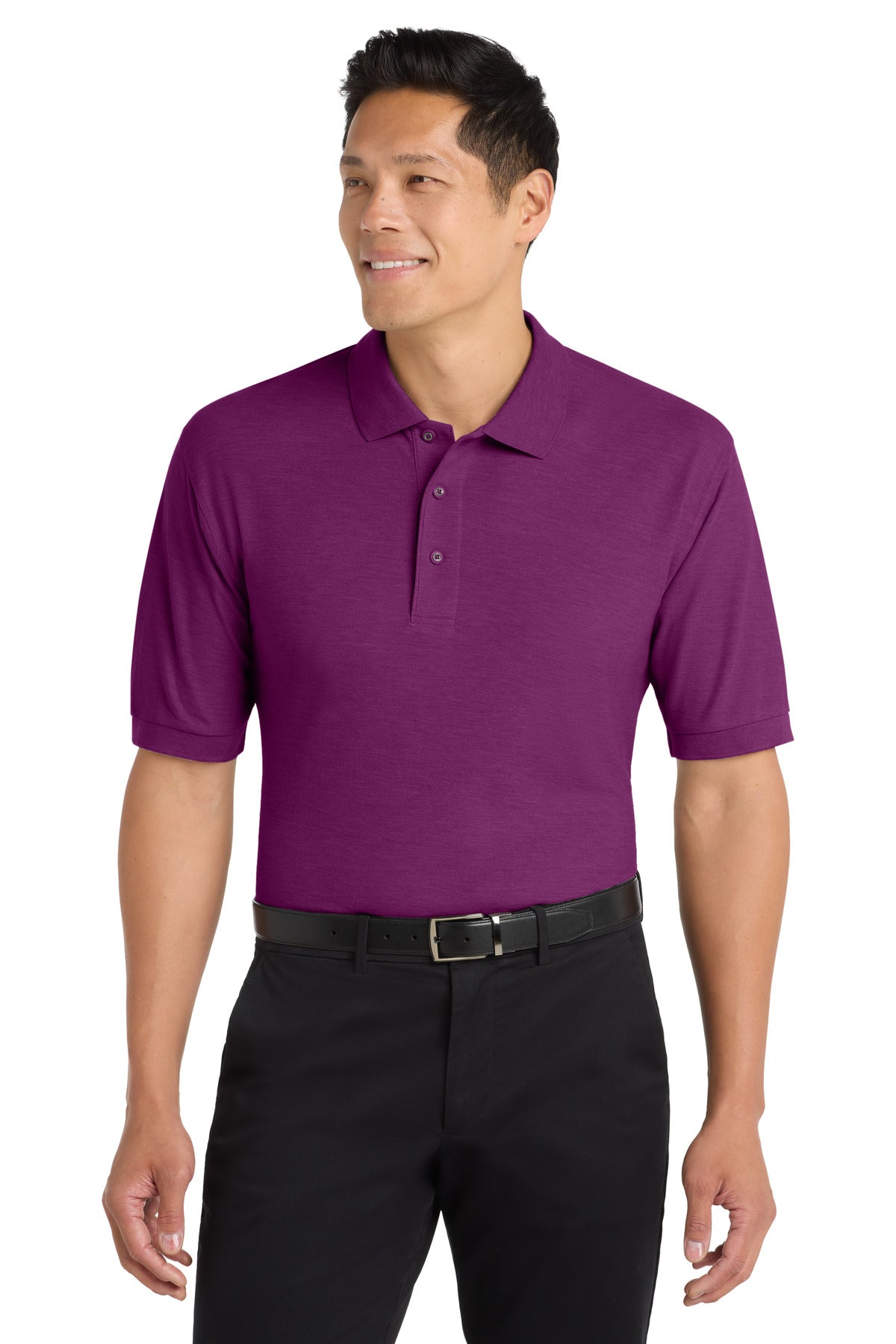 Custom Embroidered Port Authority Polos in Deep Berry