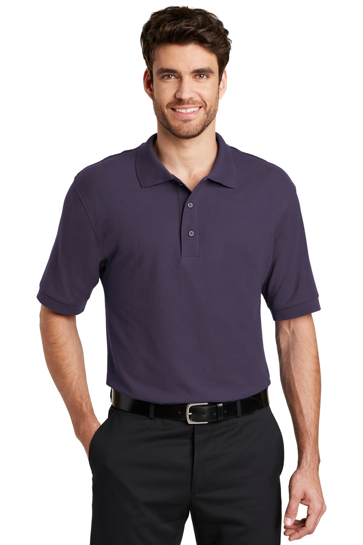 Custom Embroidered Port Authority Polos in Eggplant