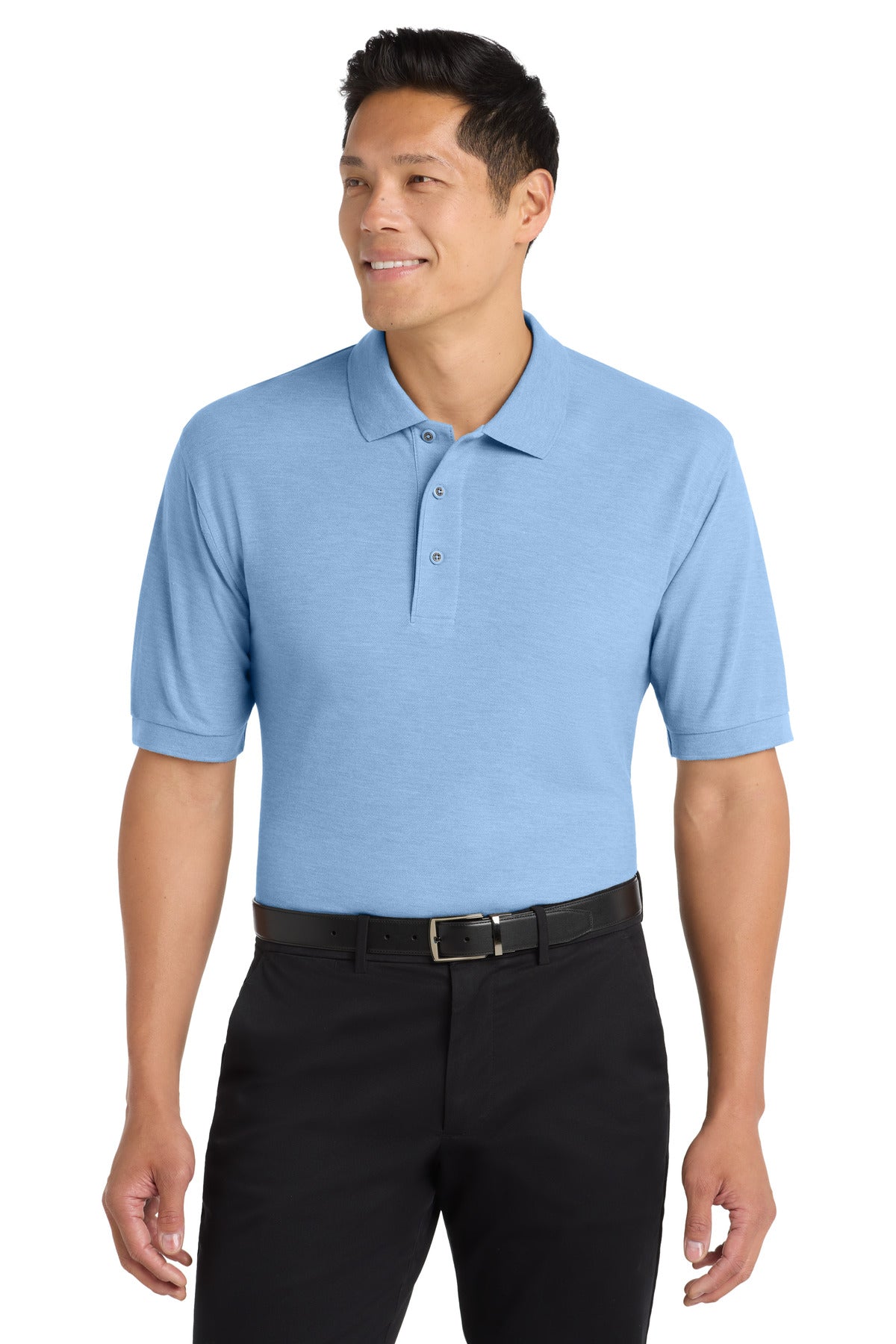 Custom Embroidered Port Authority Polos in Light Blue