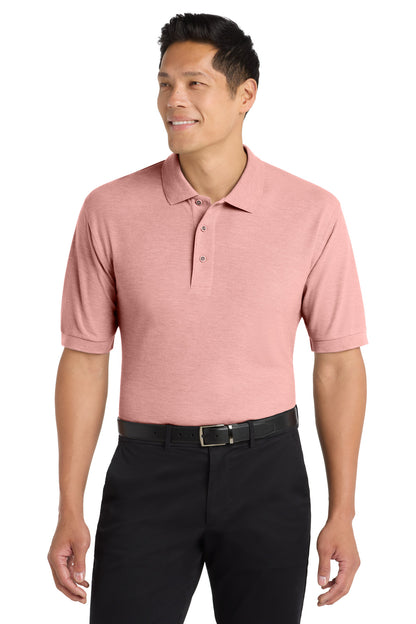Custom Embroidered Port Authority Polos in Light Pink