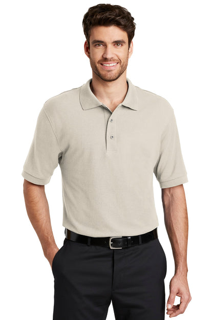 Custom Embroidered Port Authority Polos in Light Stone