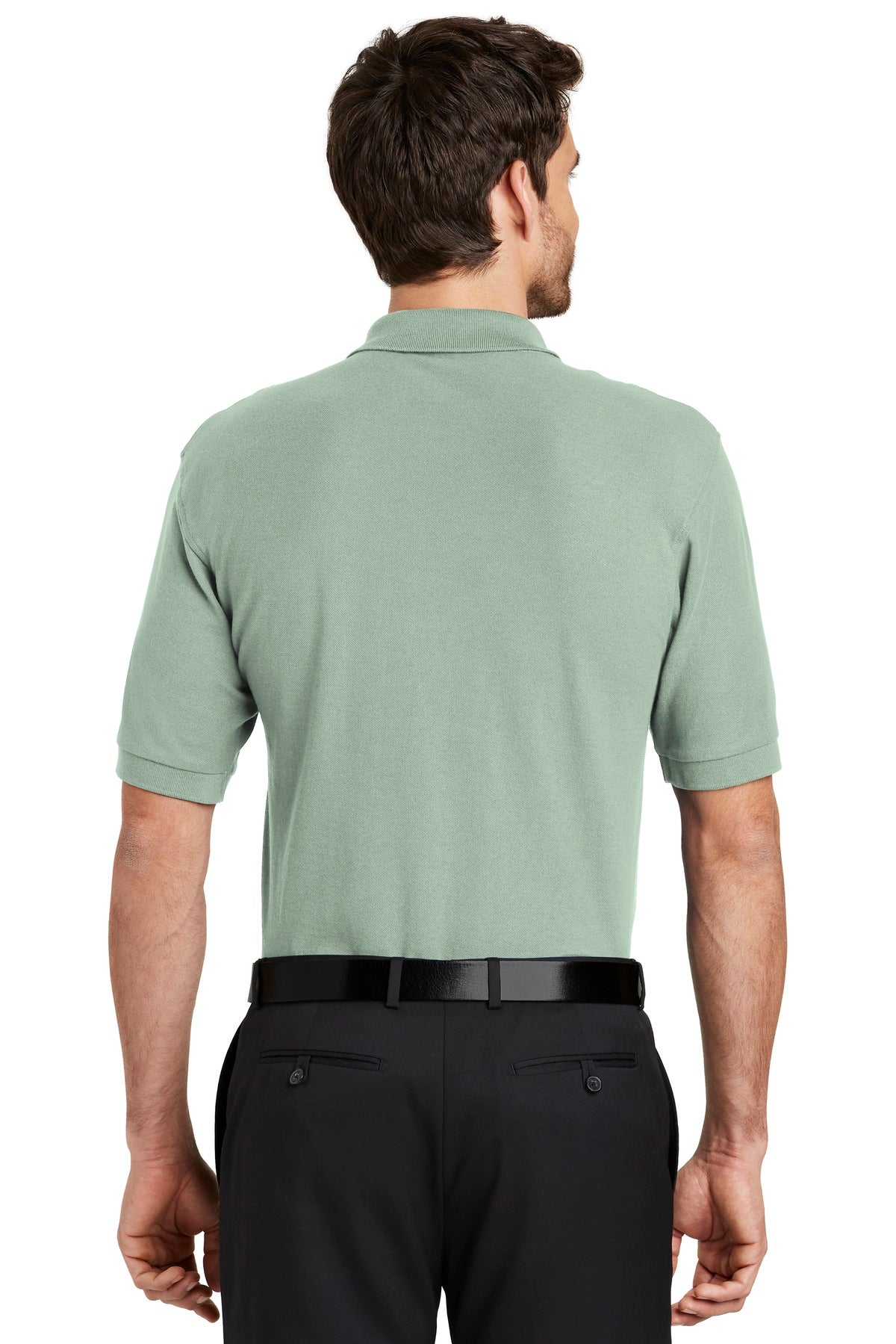 Custom Embroidered Port Authority Polos in Mint Green