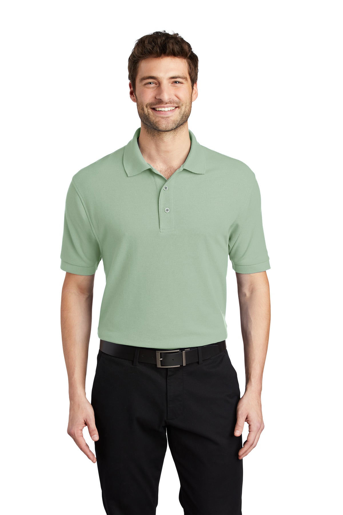 Custom Embroidered Port Authority Polos in Mint Green