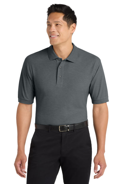 Custom Embroidered Port Authority Polos in Steel Grey