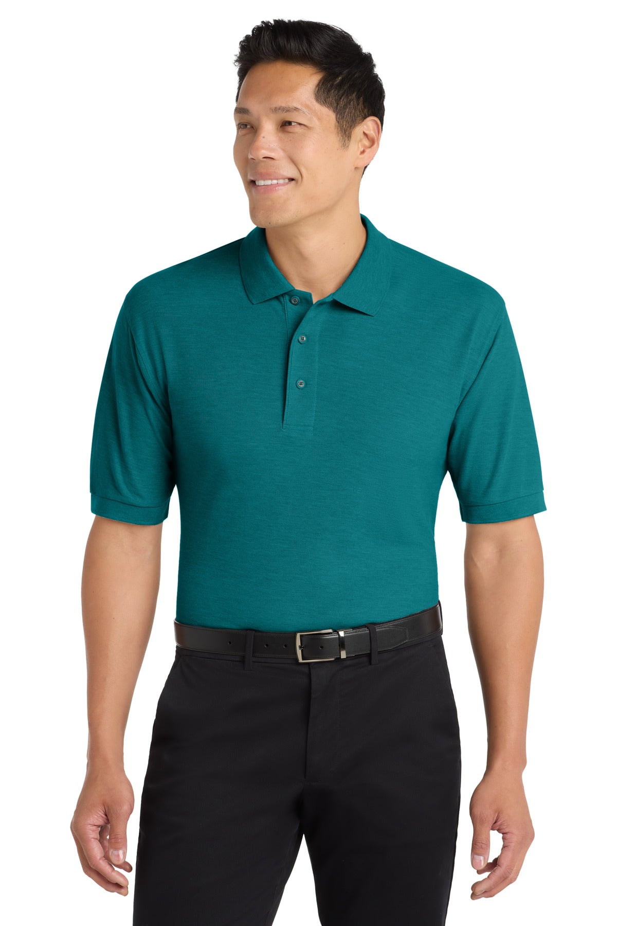 Custom Embroidered Port Authority Polos in Teal Green