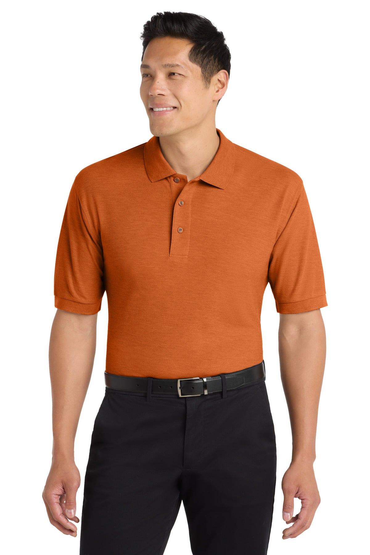 Custom Embroidered Port Authority Polos in Texas Orange