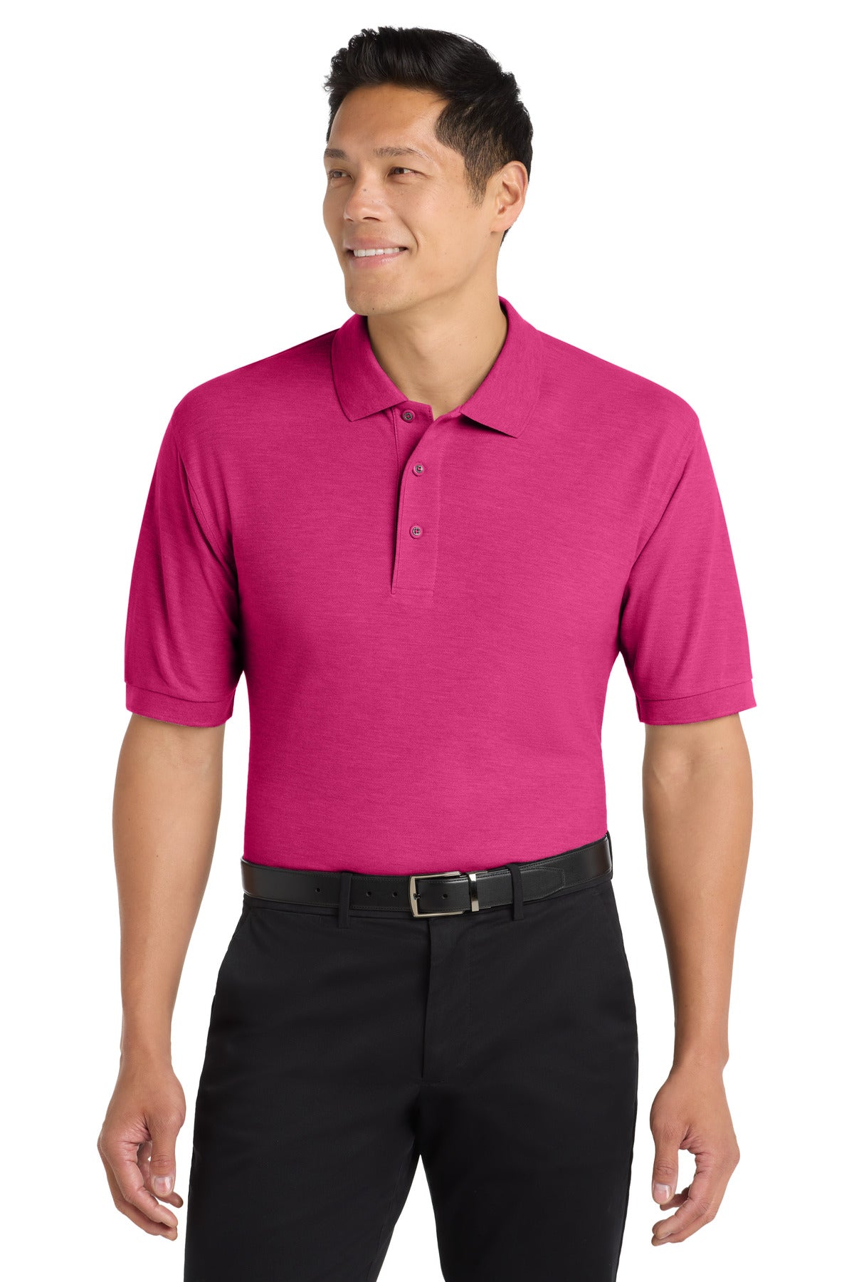 Custom Embroidered Port Authority Polos in Tropical Pink