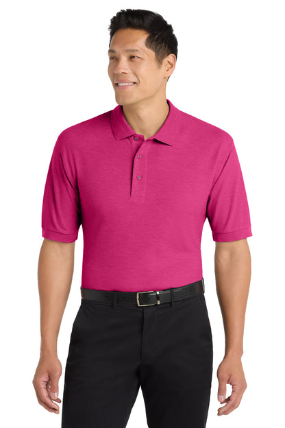 Custom Embroidered Port Authority Polos in Tropical Pink