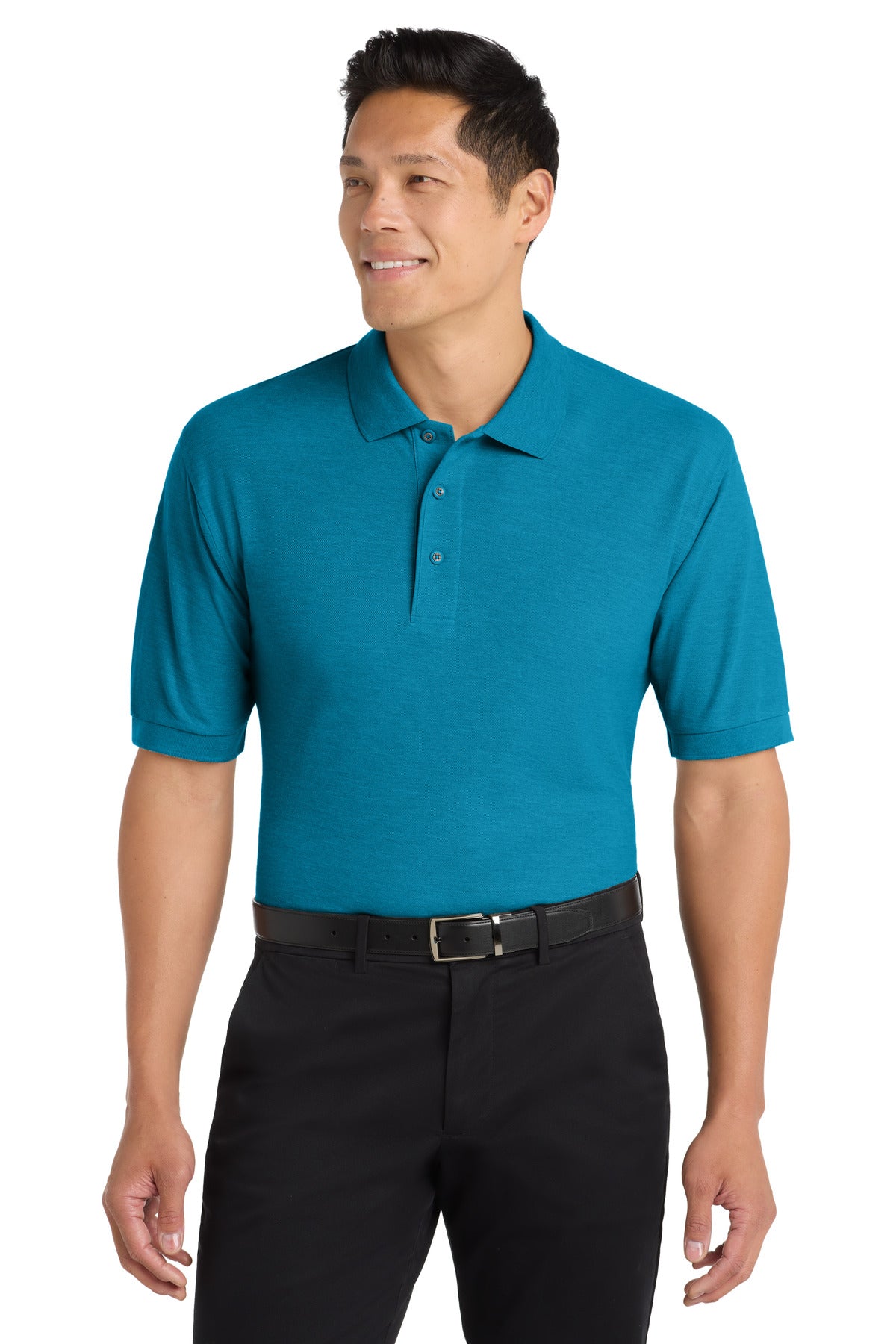 Custom Embroidered Port Authority Polos in Turquoise
