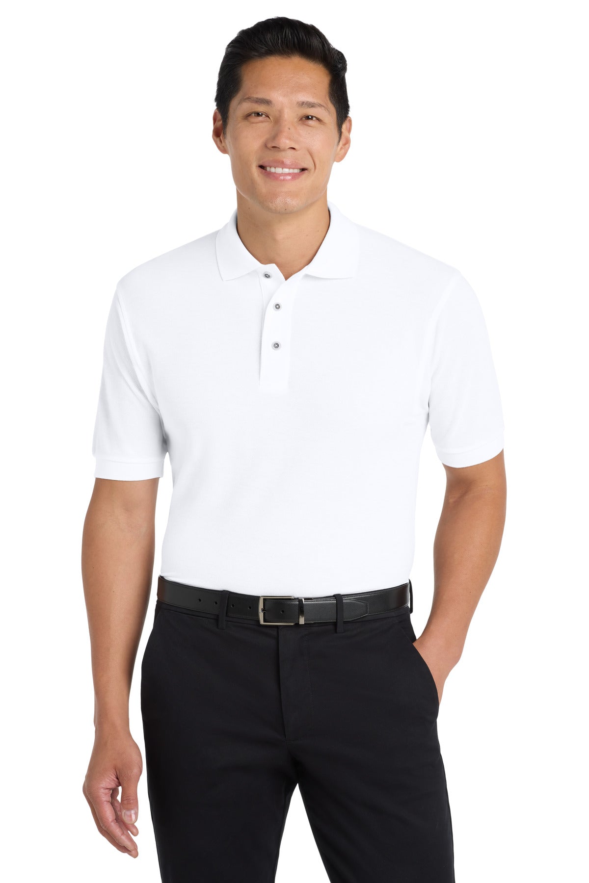 Custom Embroidered Port Authority Polos in White