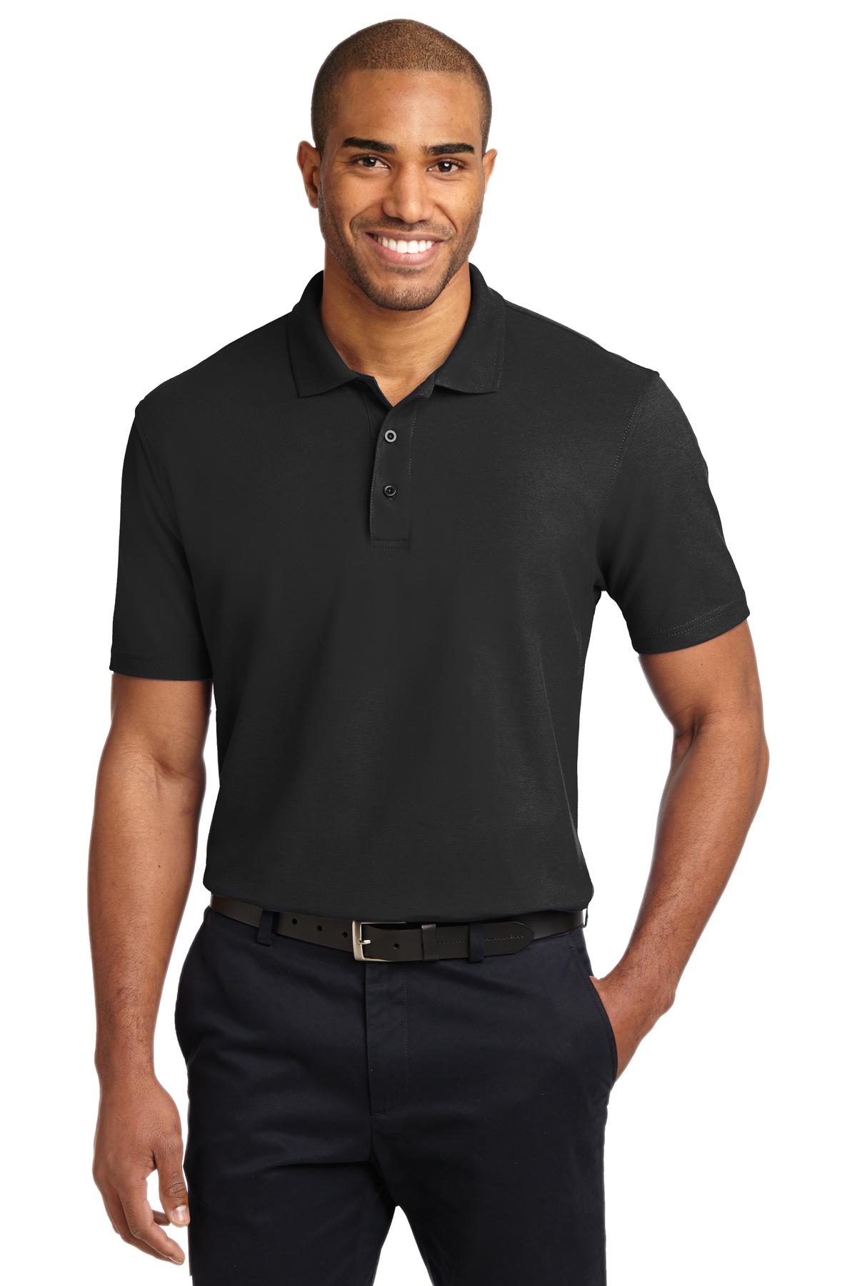 Custom Embroidered Port Authority Polos/Knits in Black