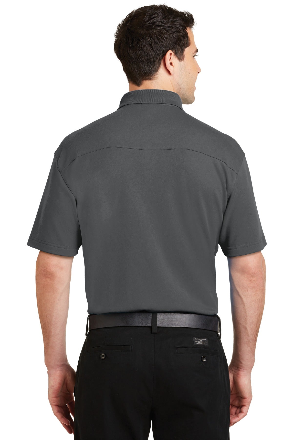 Custom Embroidered Port Authority Silk Touch Interlock Performance Polo. K5200,Sterling Grey