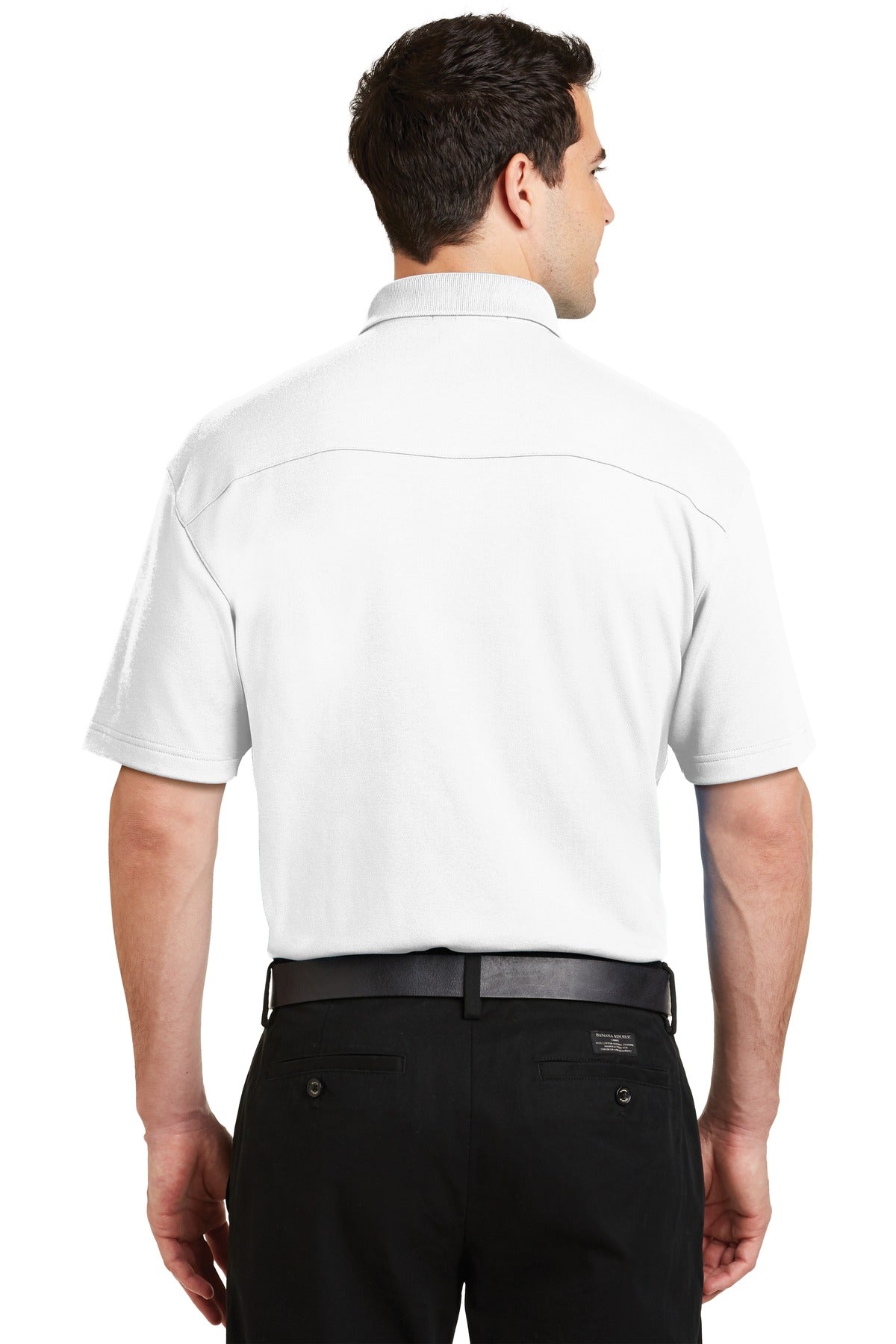 Custom Embroidered Port Authority Silk Touch Interlock Performance Polo. K5200,White