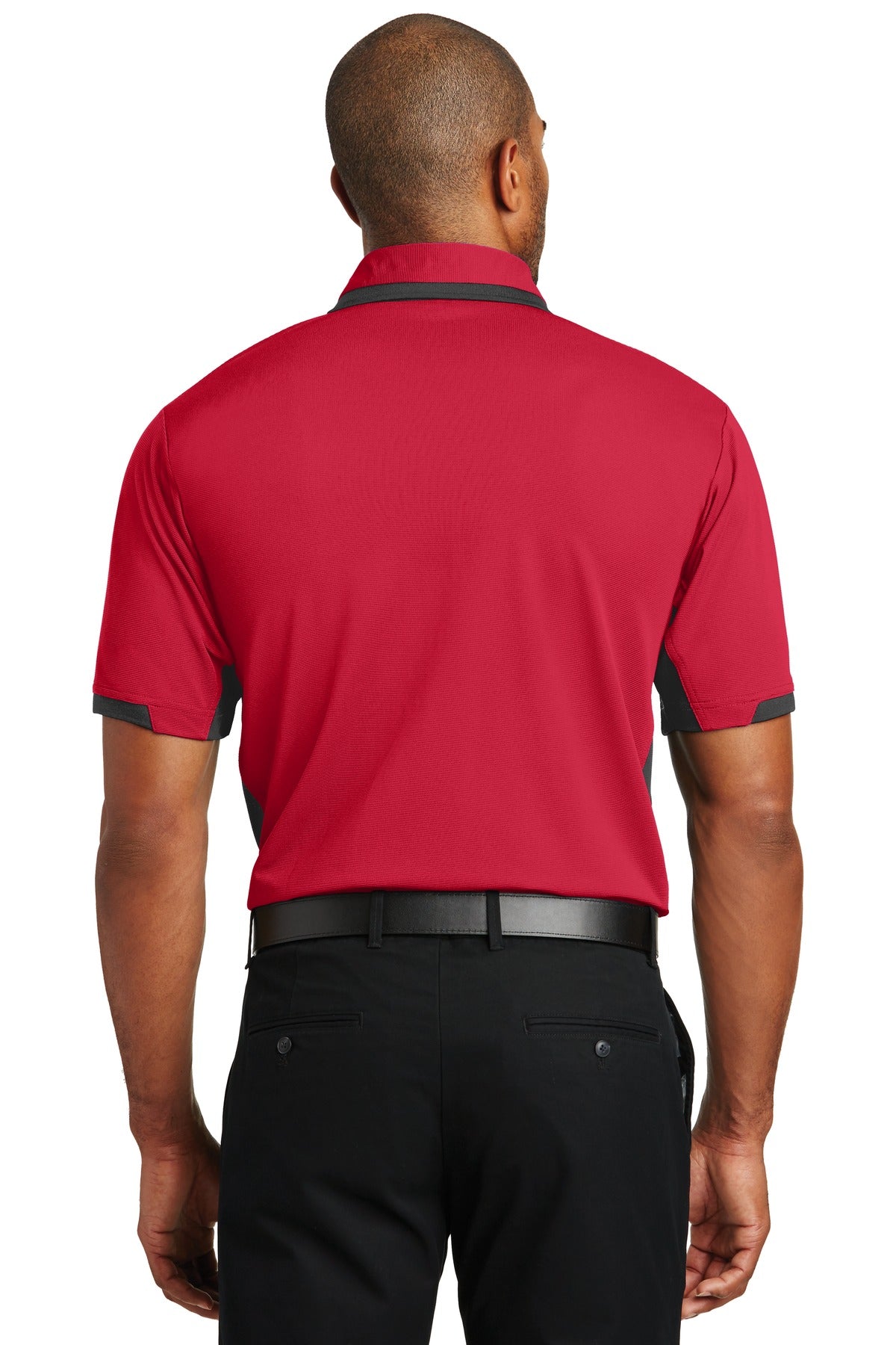 Custom Embroidered Port Authority Dry Zone Colorblock Ottoman Polo. K524,Engine Red/ Black