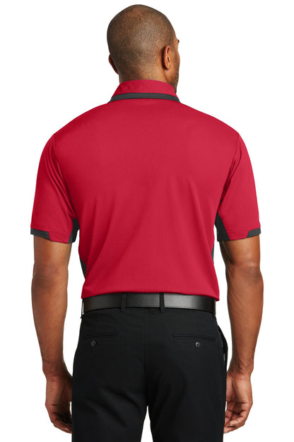 Custom Embroidered Port Authority Dry Zone Colorblock Ottoman Polo. K524,Engine Red/ Black