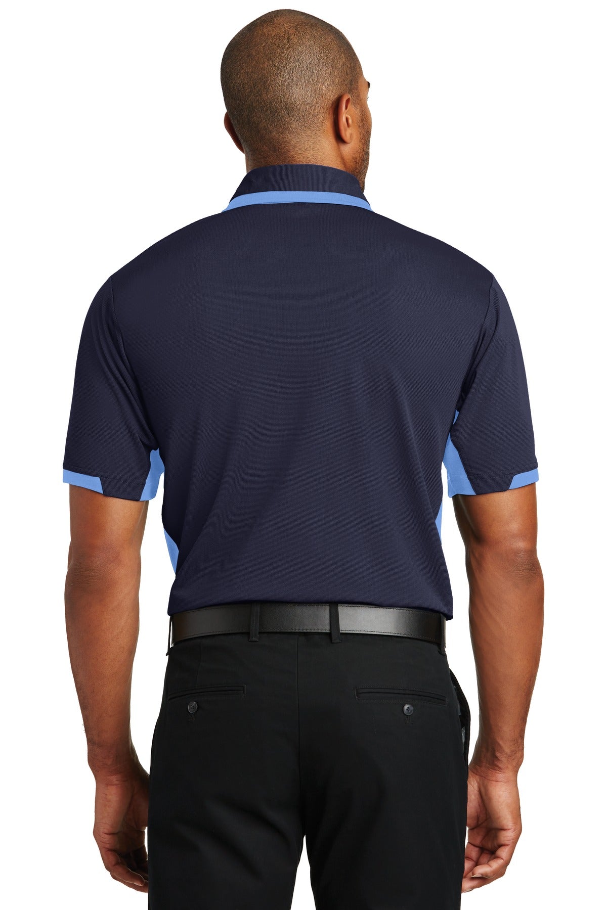Custom Embroidered Port Authority Dry Zone Colorblock Ottoman Polo. K524,Navy/ Blue Lake