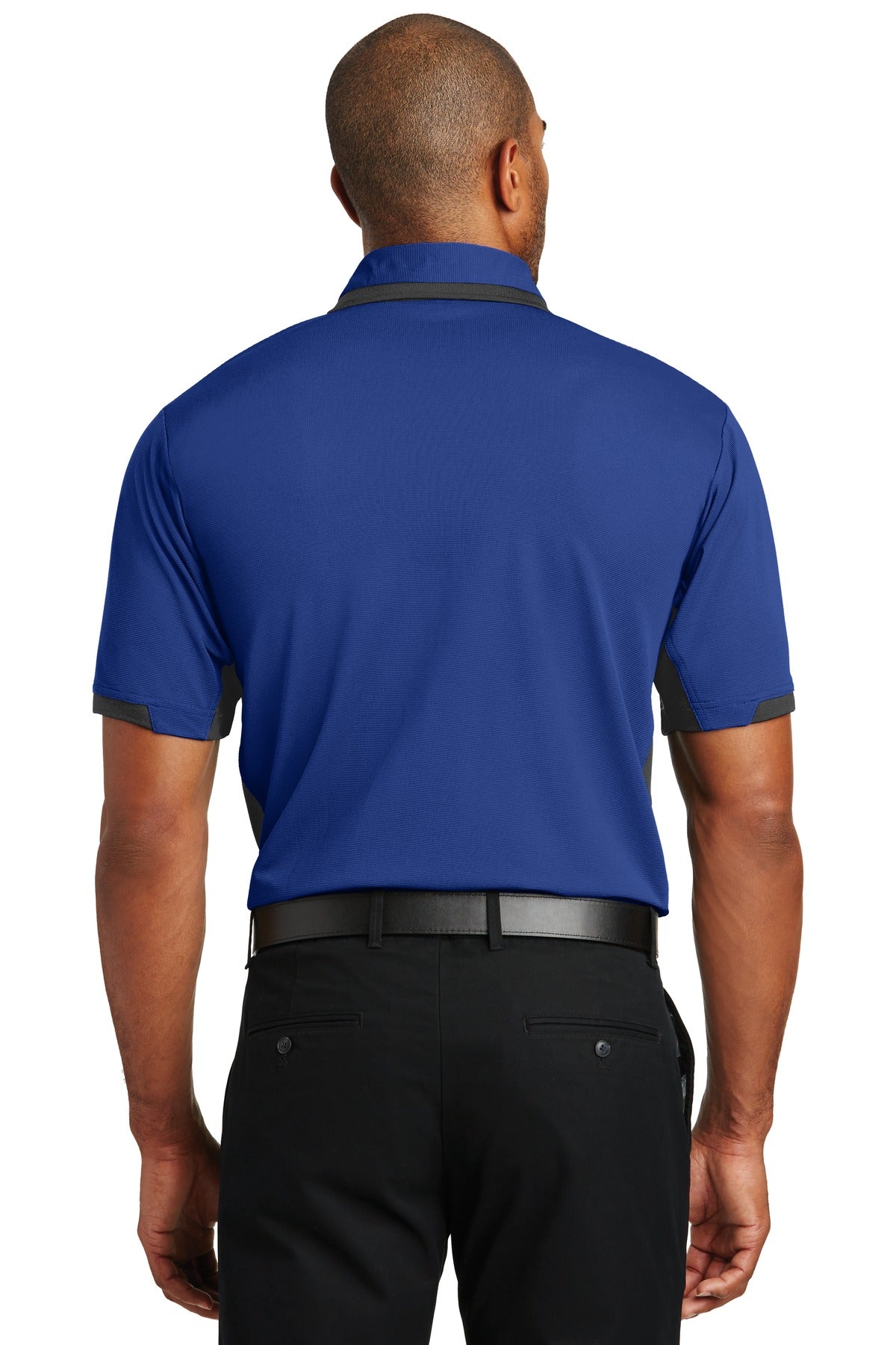 Custom Embroidered Port Authority Dry Zone Colorblock Ottoman Polo. K524,Royal/ Black