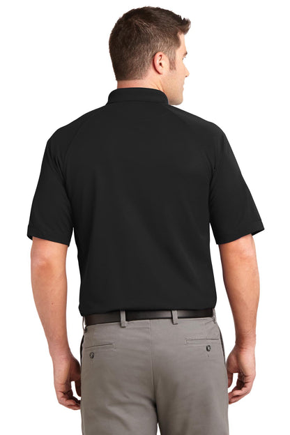 Custom Embroidered Port Authority Dry Zone Ottoman Polo.  K525,Black