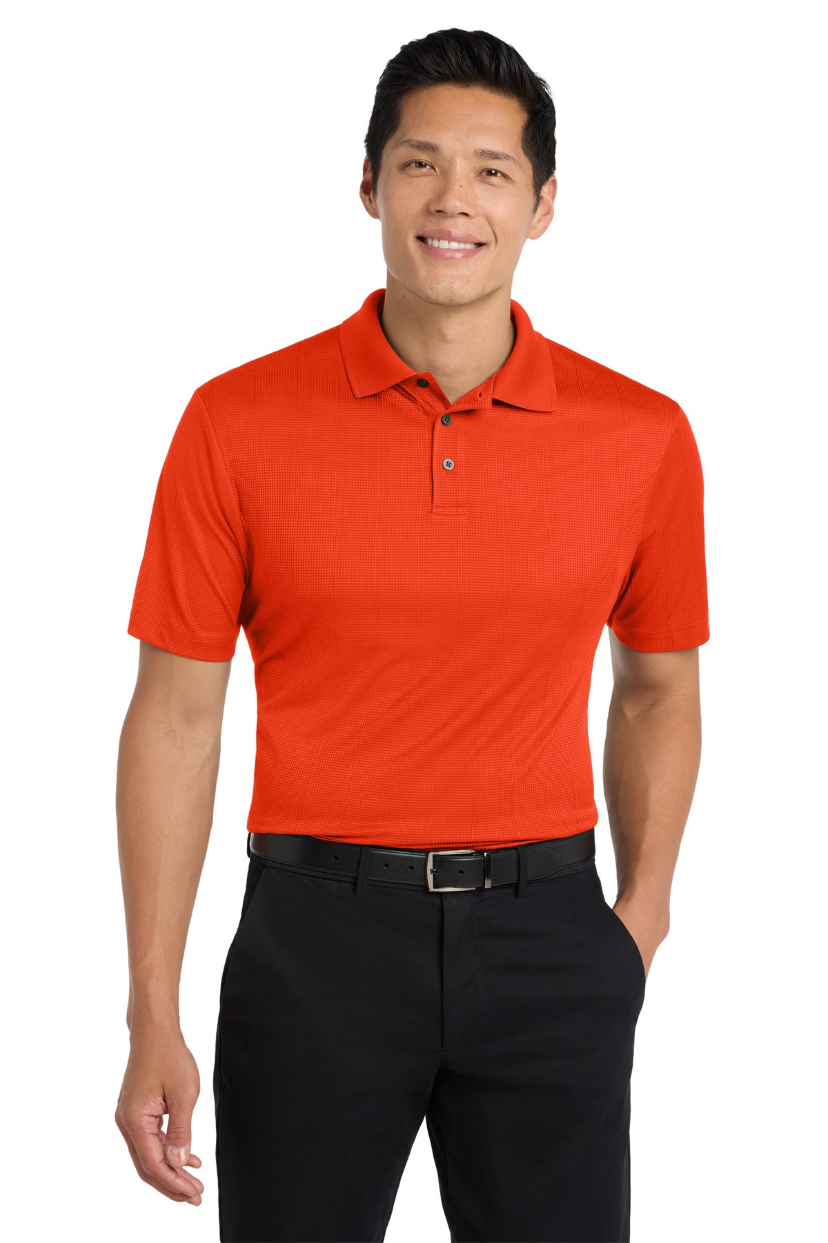 Custom Embroidered Port Authority Polos/Knits in Autumn Orange