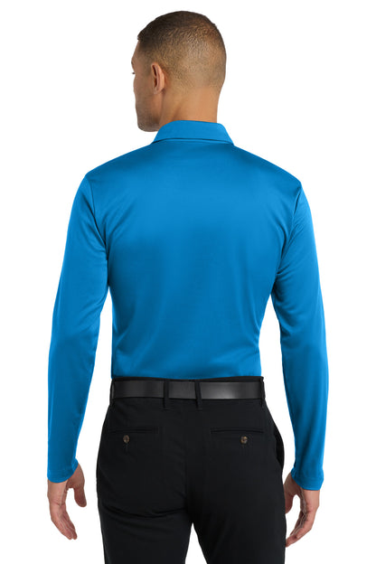 Custom Embroidered Port Authority Silk Touch Performance Long Sleeve Polo. K540LS,Brilliant Blue